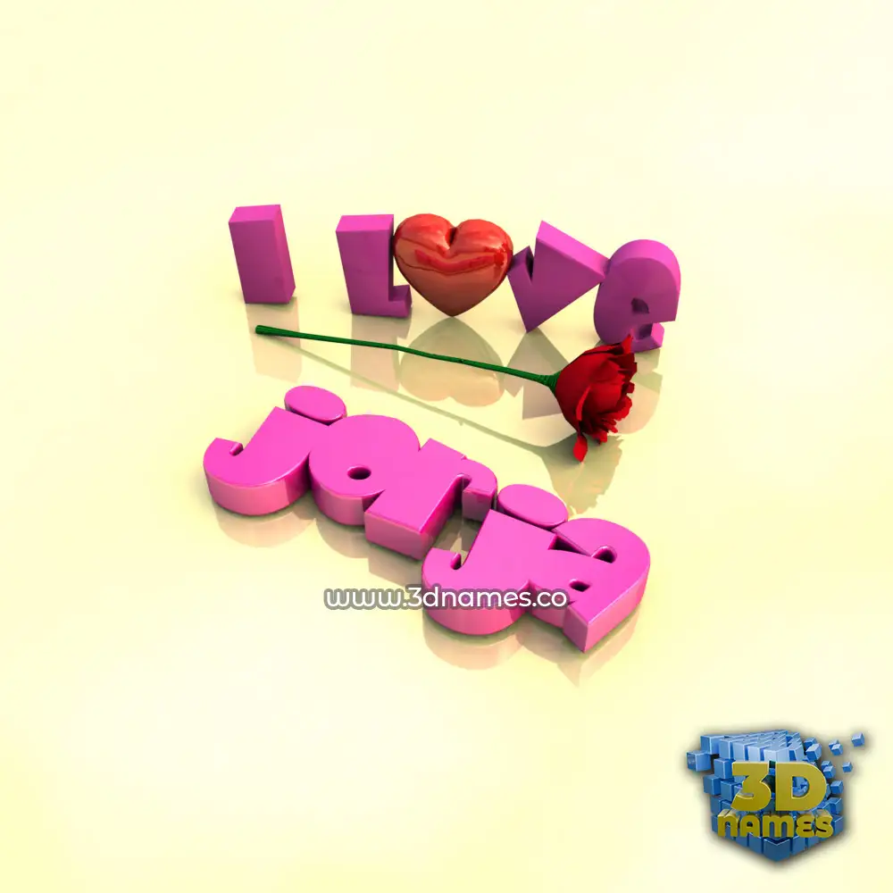 jorja in I Love ??? style - 3D name wallpaper