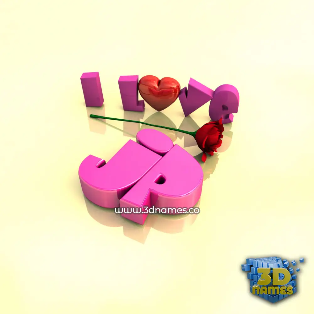 jp in I Love ??? style - 3D name wallpaper