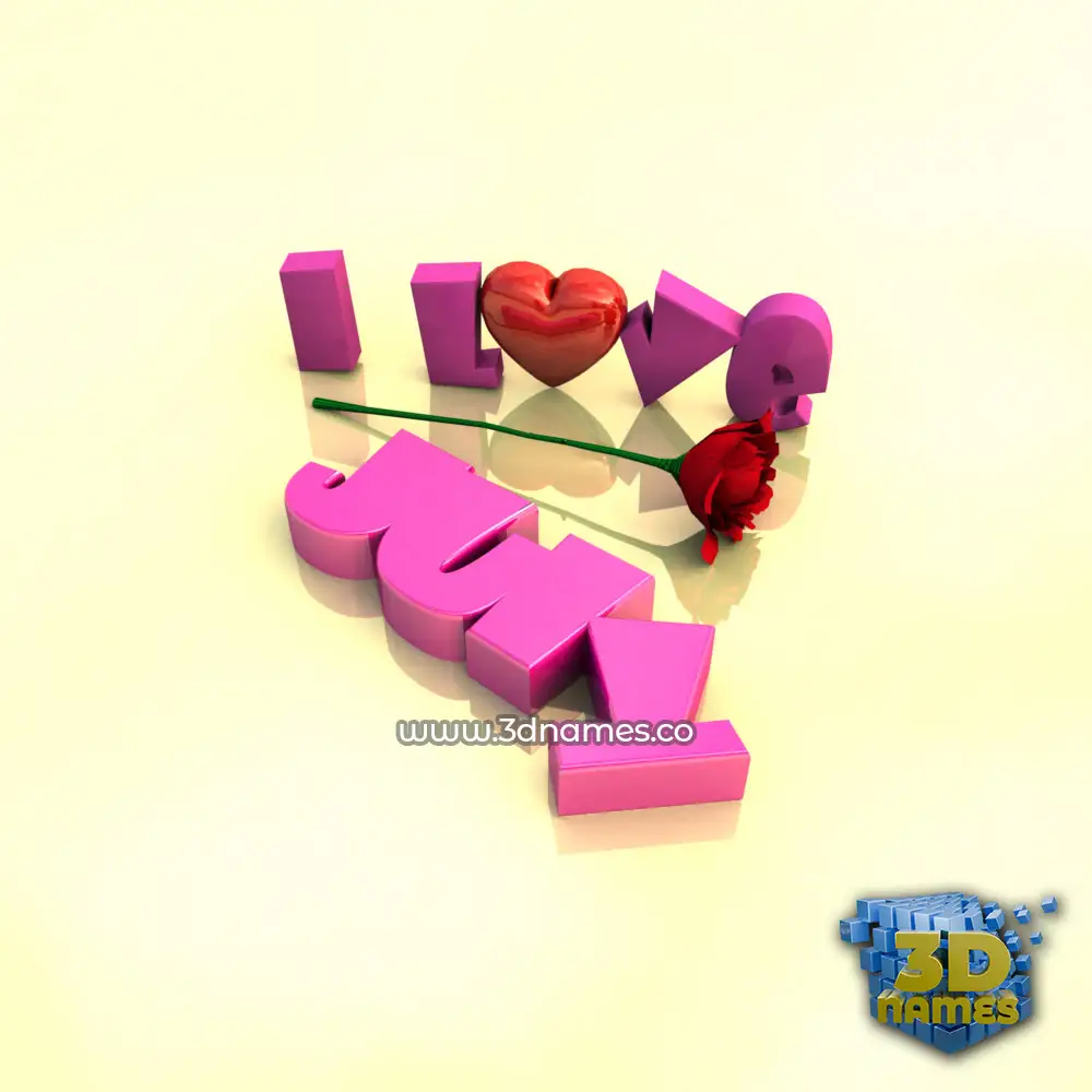 july in I Love ??? style - 3D name wallpaper