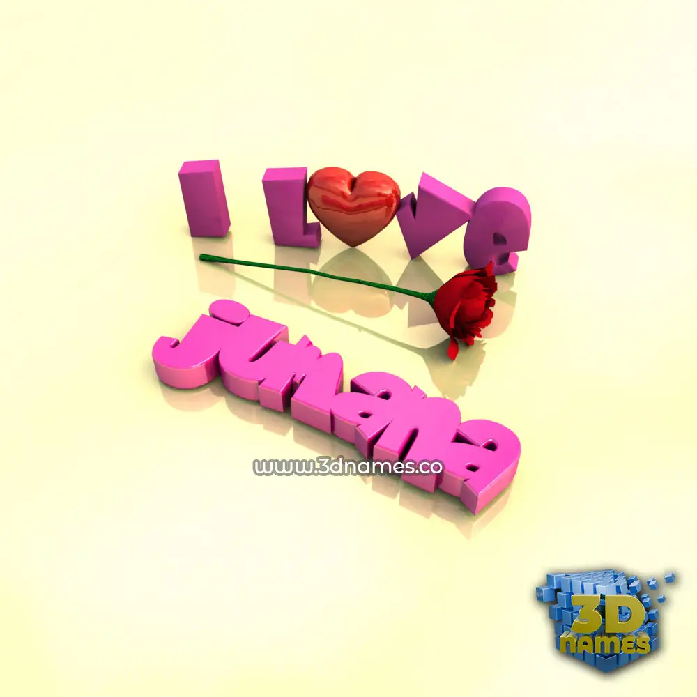 jumana in I Love ??? style - 3D name wallpaper