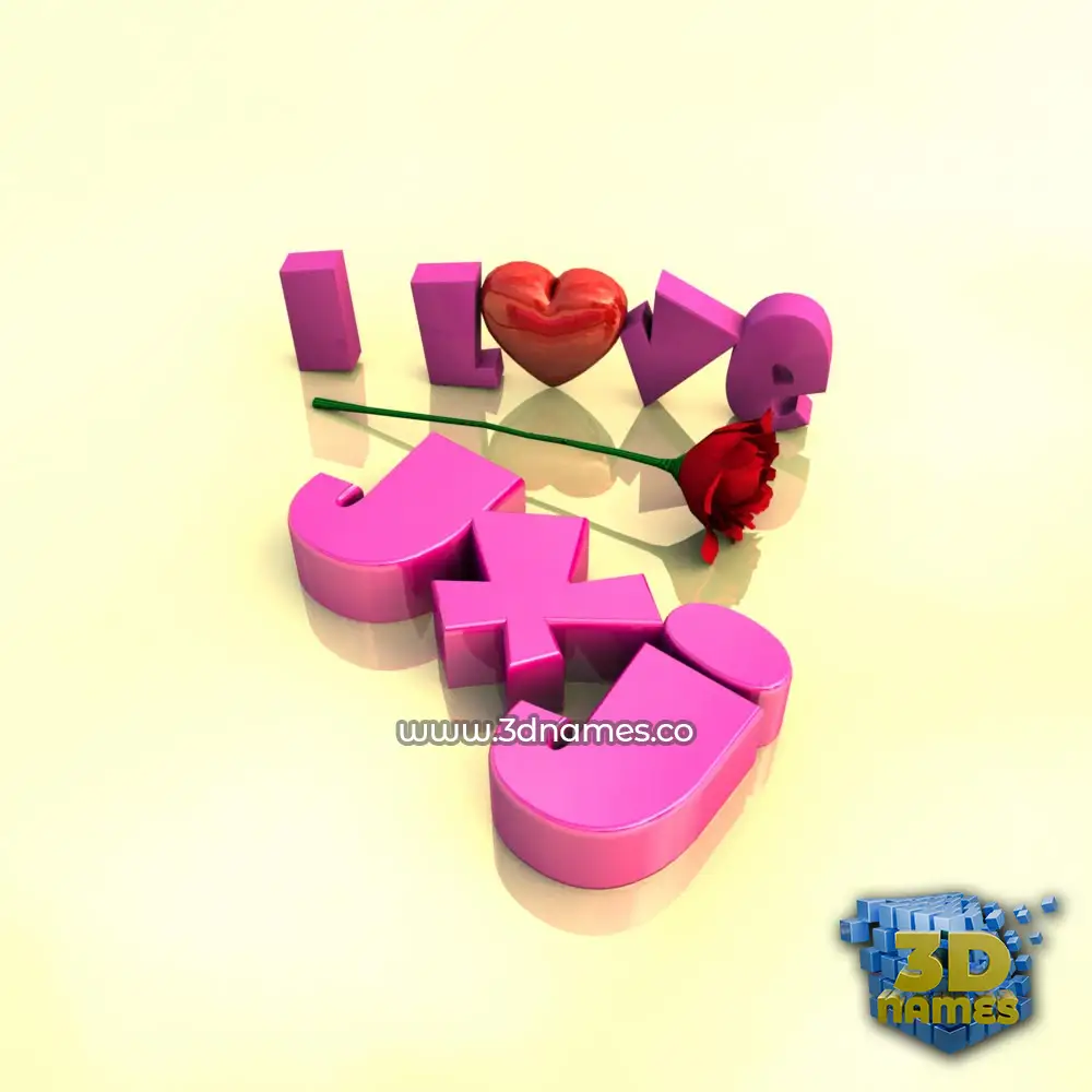 jxj in I Love ??? style - 3D name wallpaper