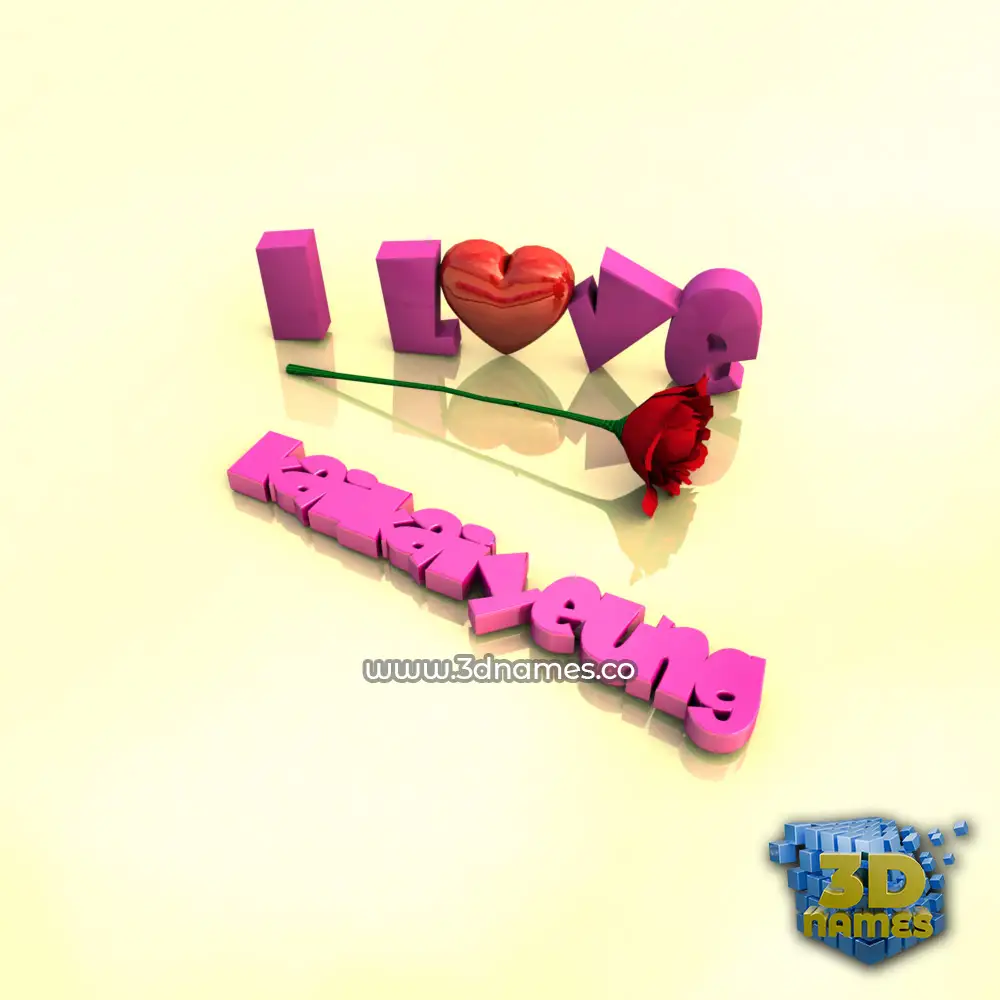 kaikaiyeung in I Love ??? style - 3D name wallpaper