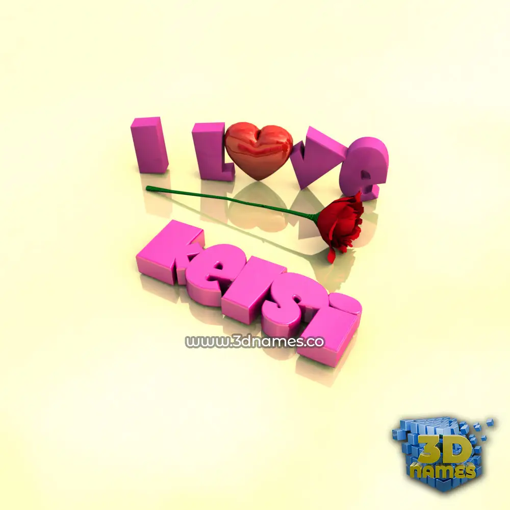 kelsi in I Love ??? style - 3D name wallpaper