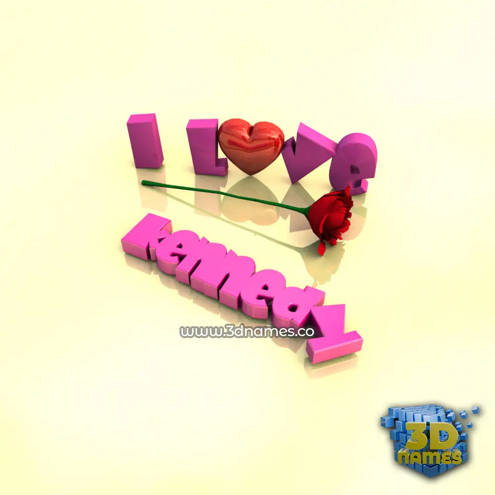 kennedy in I Love ??? style - 3D name wallpaper