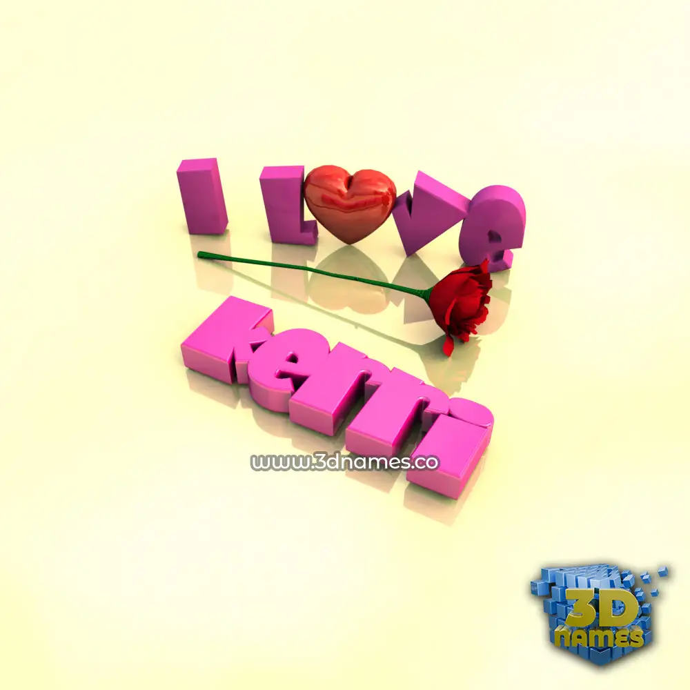 kerri in I Love ??? style - 3D name wallpaper