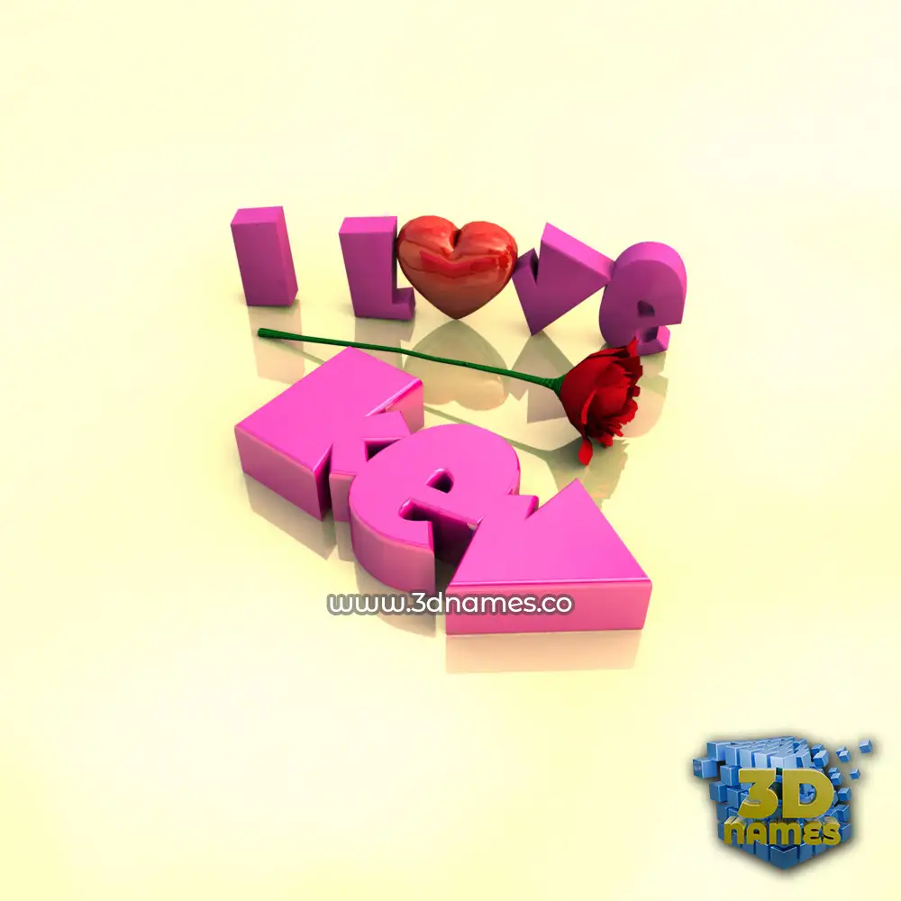 kev in I Love ??? style - 3D name wallpaper