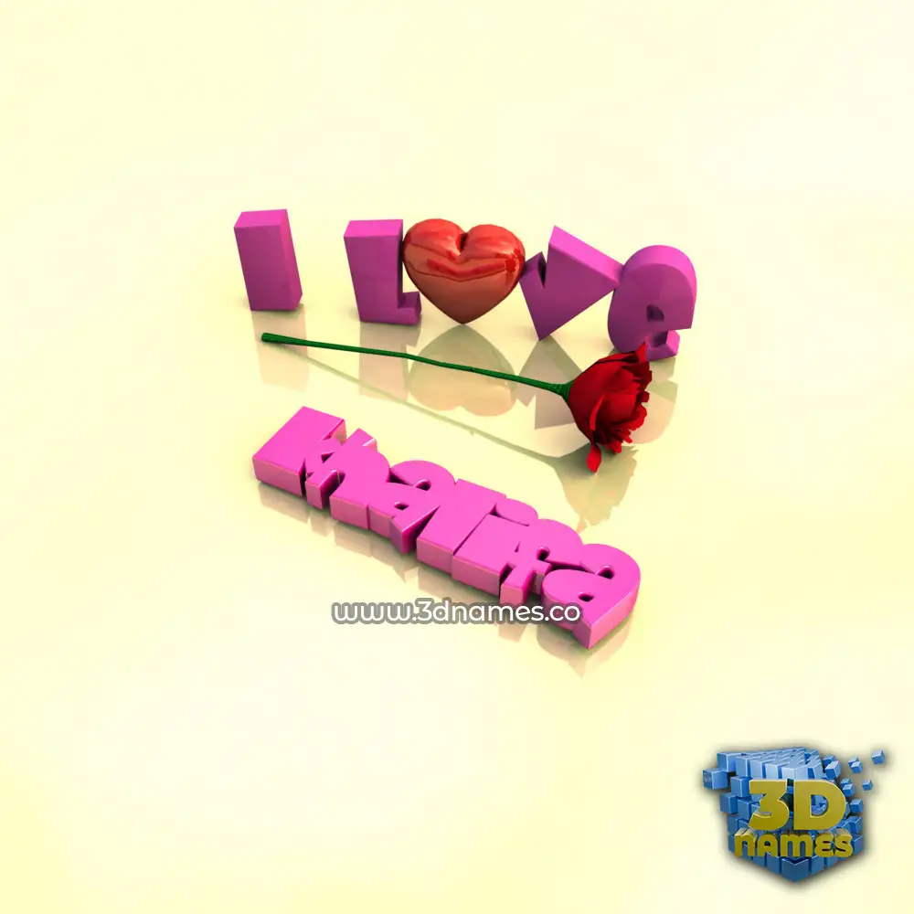 khalifa in I Love ??? style - 3D name wallpaper