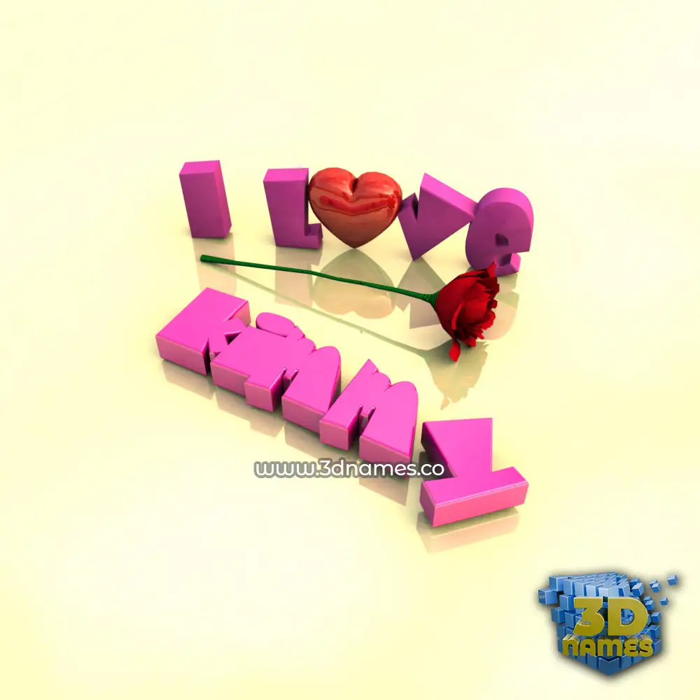 kimmy in I Love ??? style - 3D name wallpaper