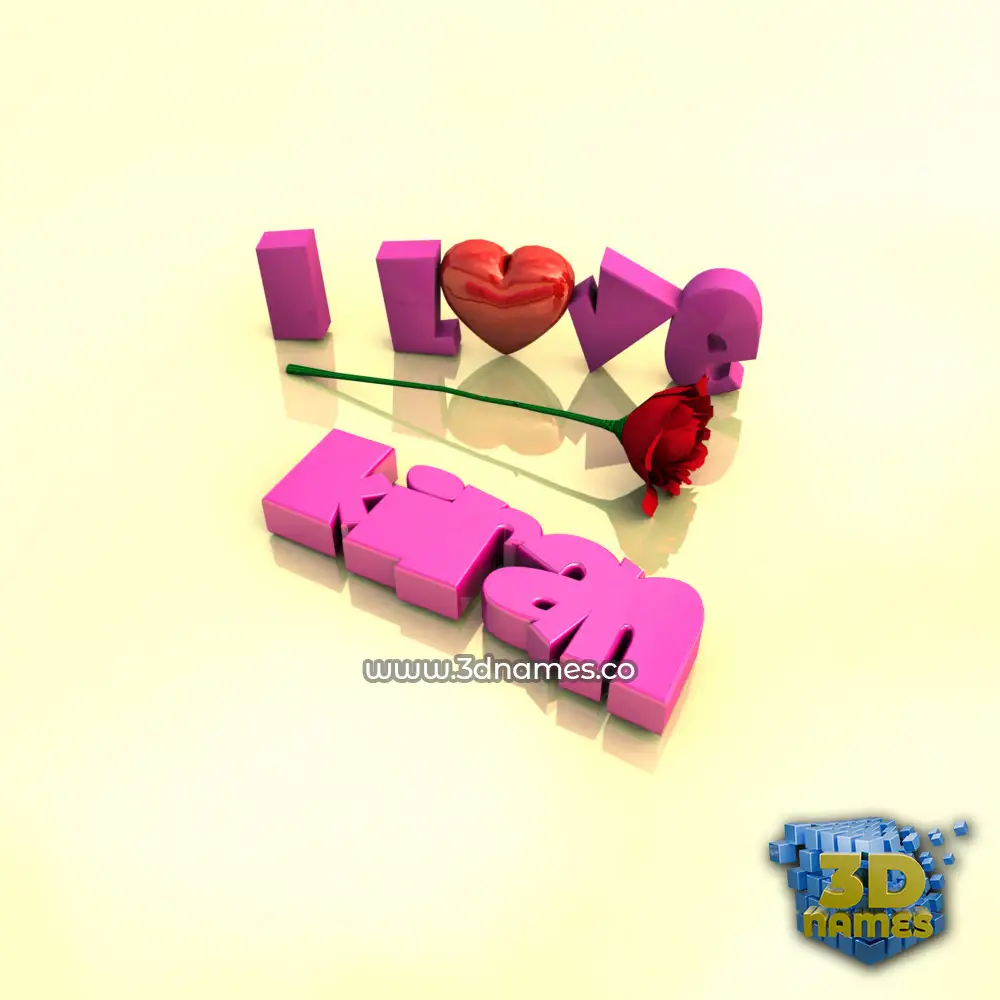 kiran in I Love ??? style - 3D name wallpaper