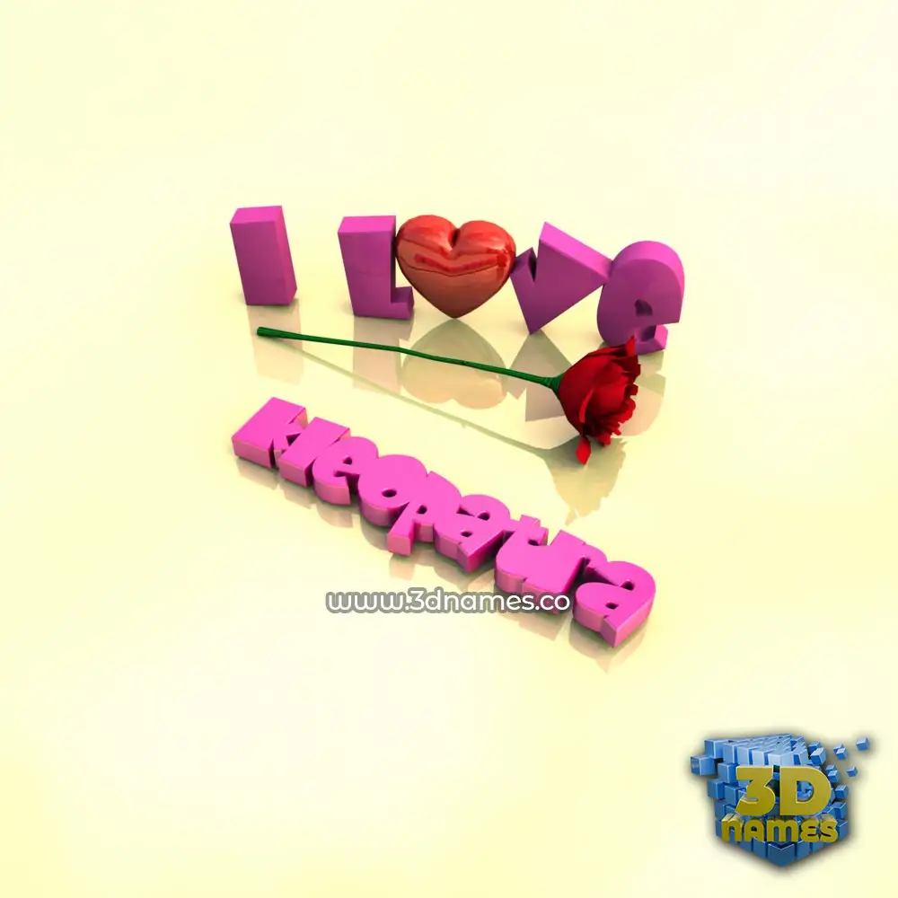 kleopatra in I Love ??? style - 3D name wallpaper