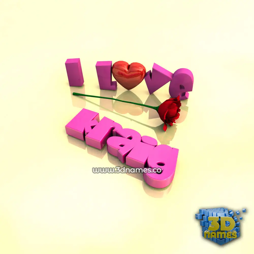 kraig in I Love ??? style - 3D name wallpaper