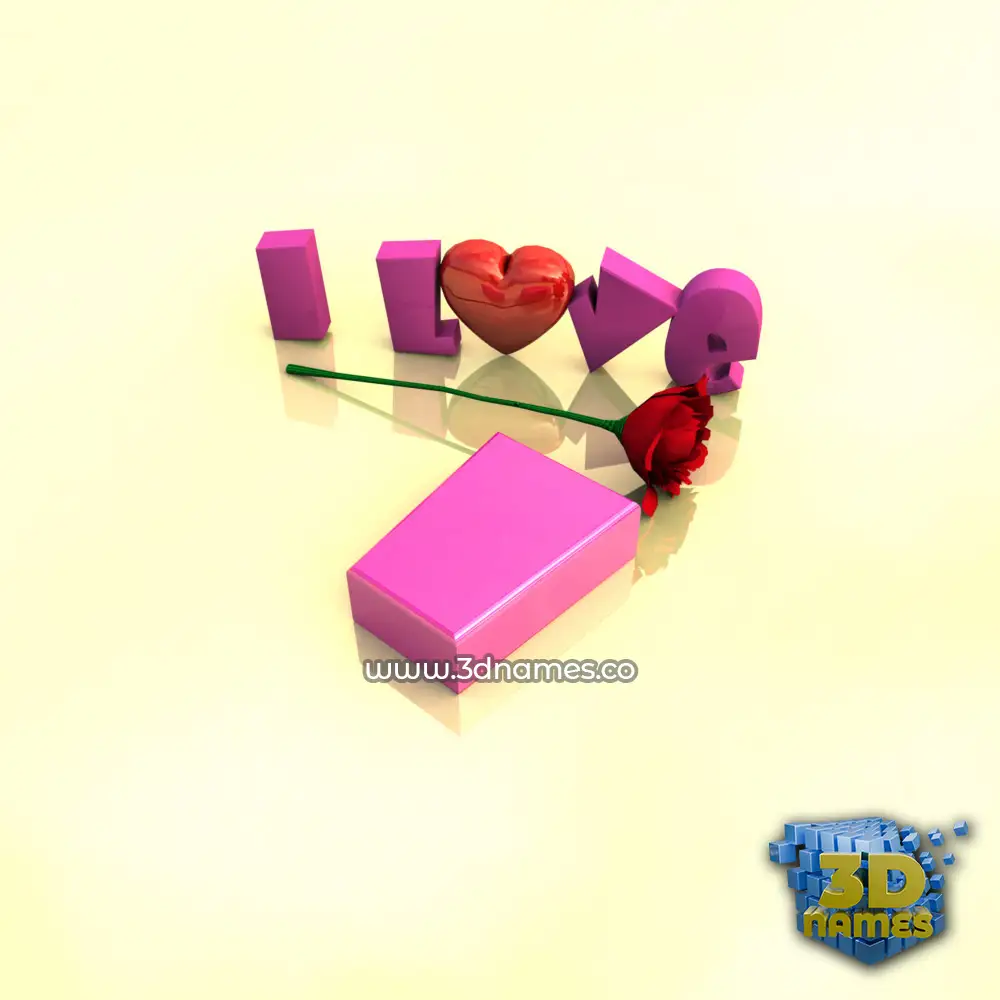 l in I Love ??? style - 3D name wallpaper