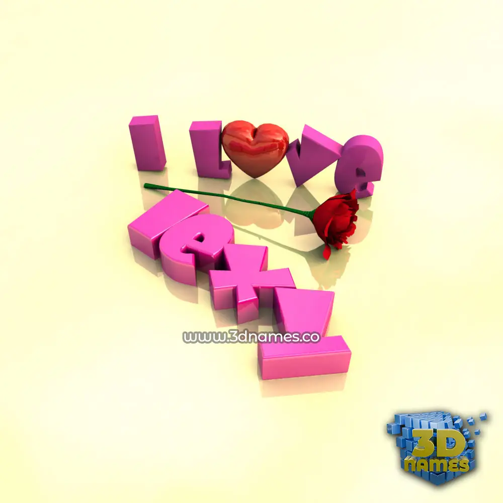 lexy in I Love ??? style - 3D name wallpaper