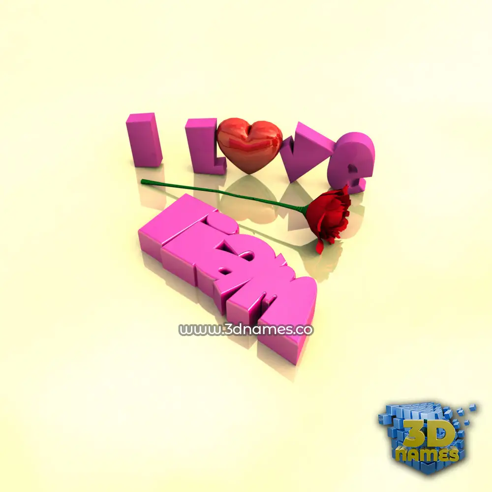 liam in I Love ??? style - 3D name wallpaper