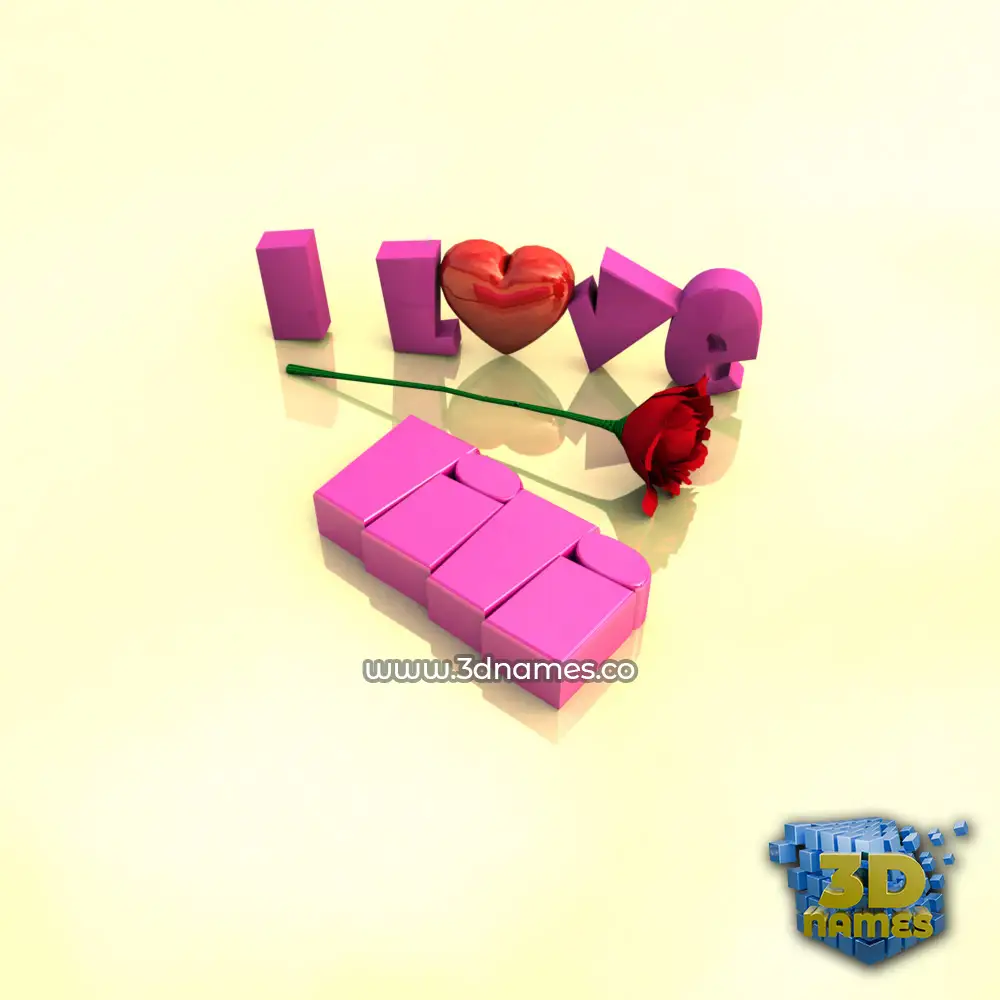lili in I Love ??? style - 3D name wallpaper