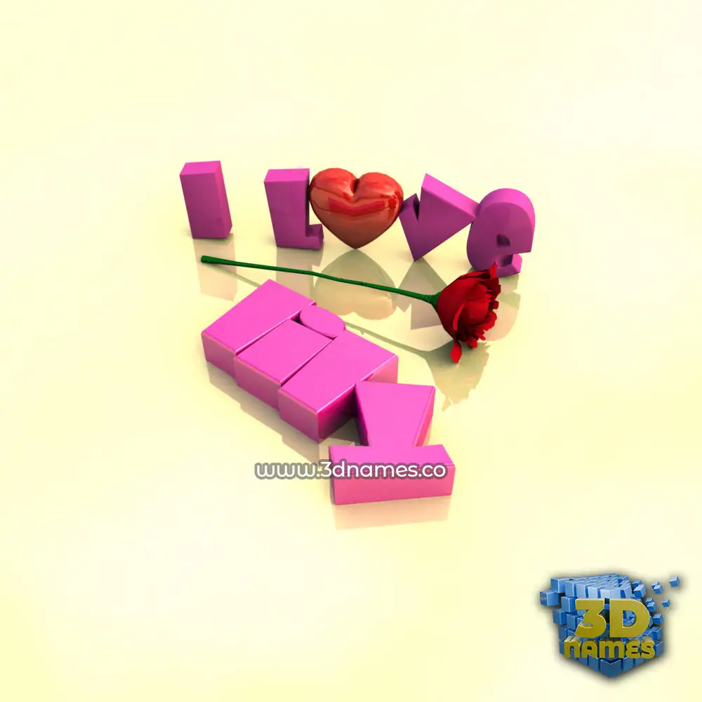 lily in I Love ??? style - 3D name wallpaper