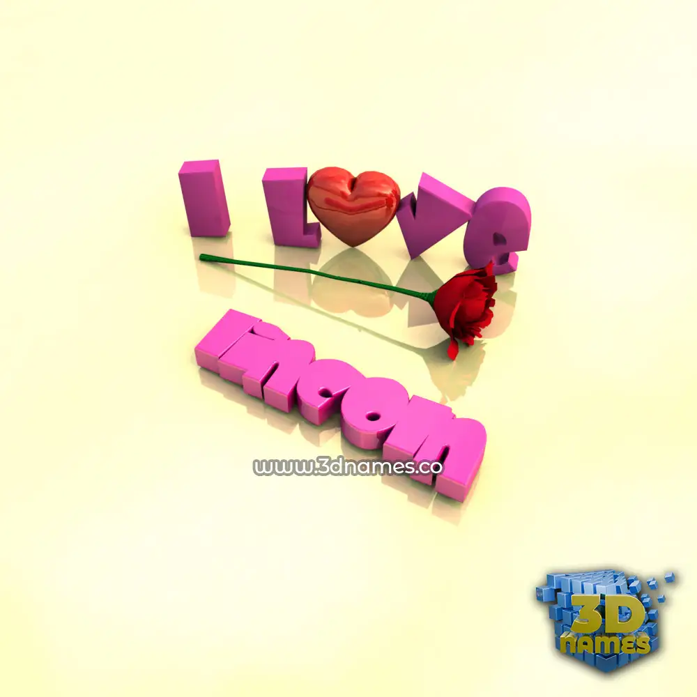 lincoln in I Love ??? style - 3D name wallpaper
