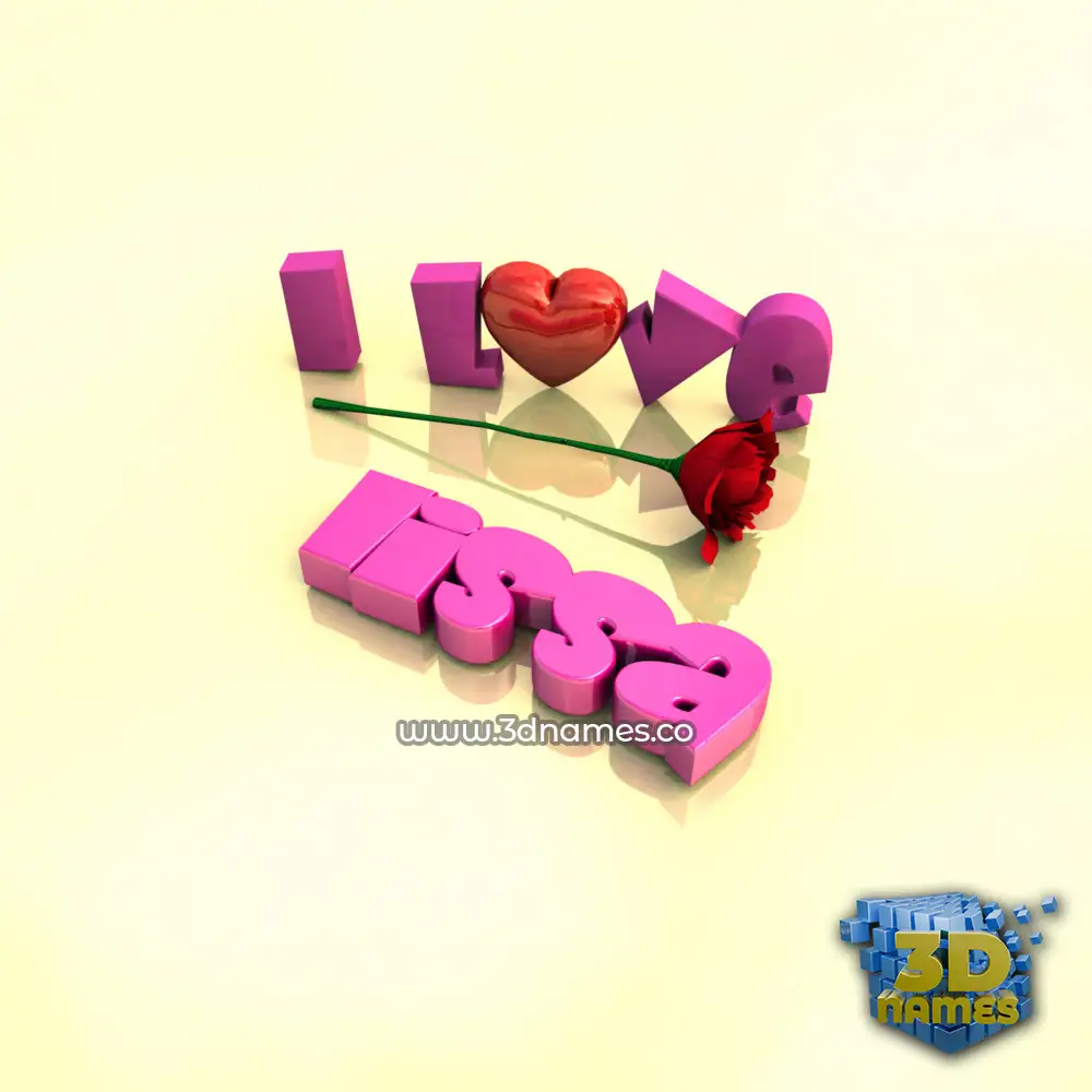 lissa in I Love ??? style - 3D name wallpaper