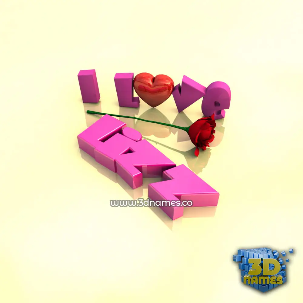 lizz in I Love ??? style - 3D name wallpaper
