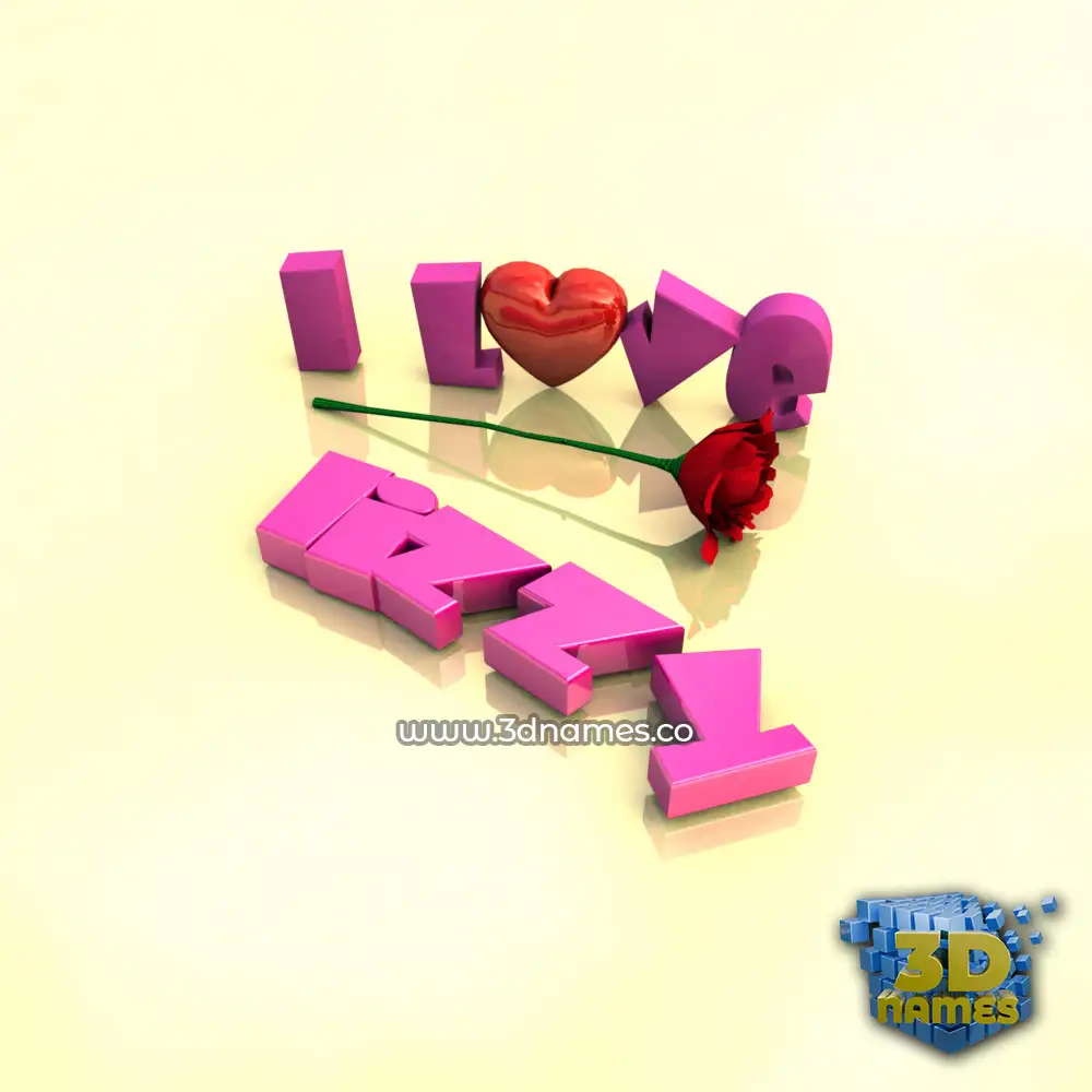 lizzy in I Love ??? style - 3D name wallpaper