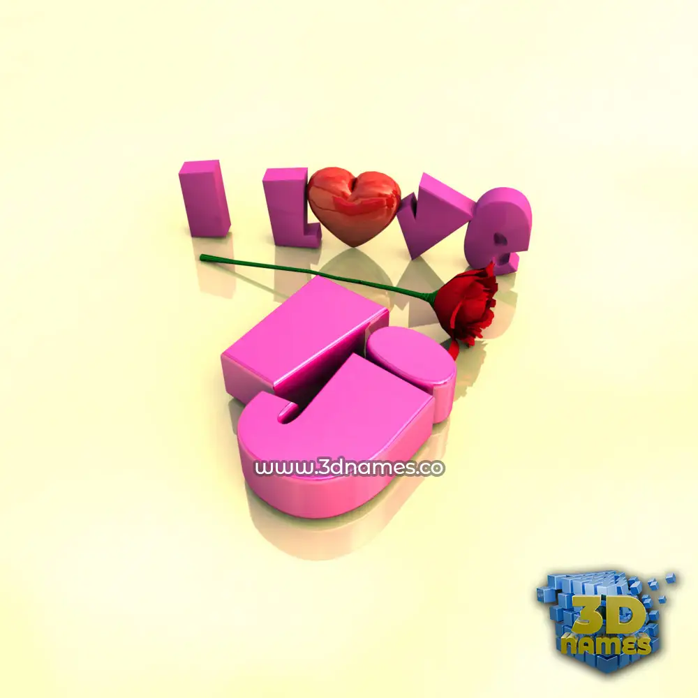 lj in I Love ??? style - 3D name wallpaper
