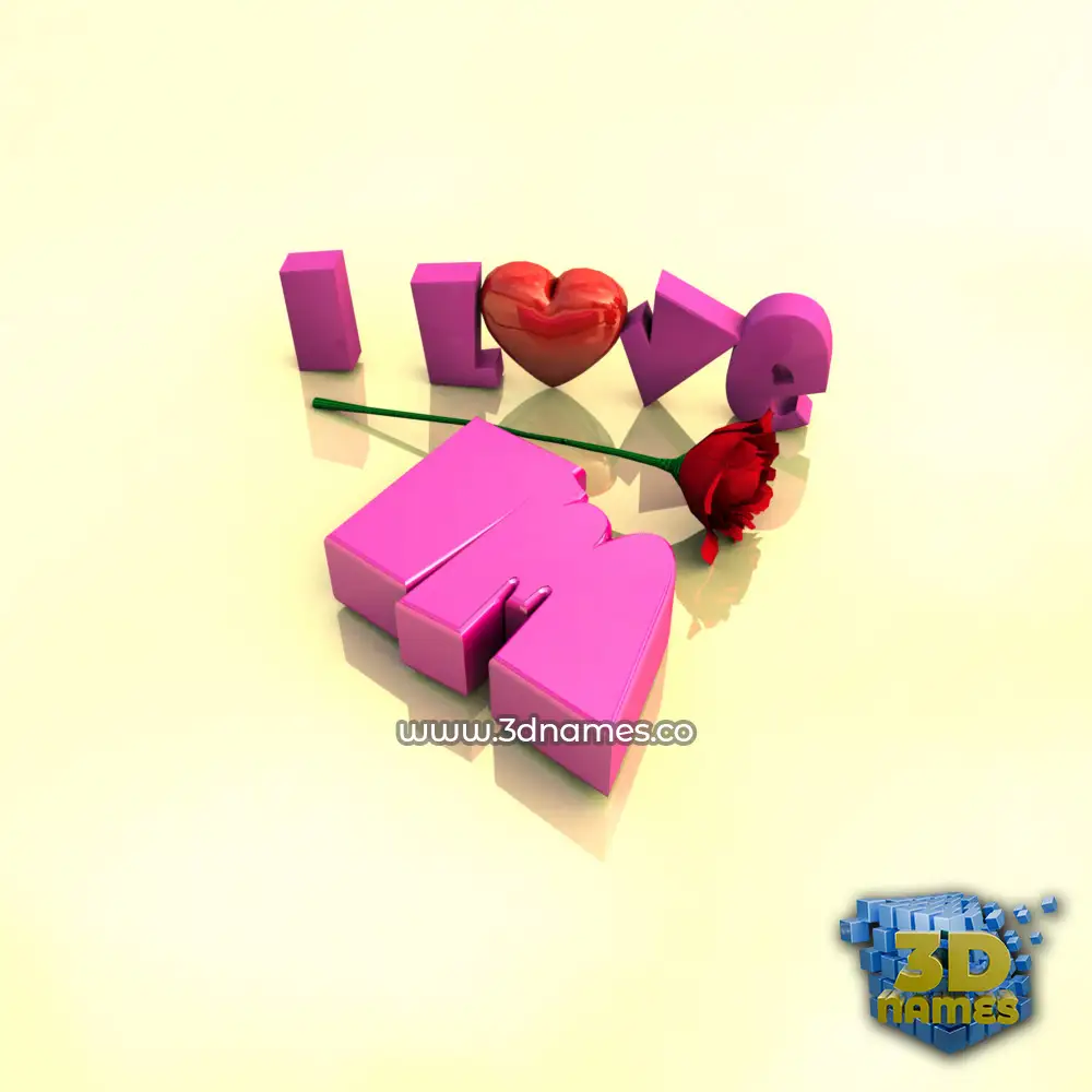 lm in I Love ??? style - 3D name wallpaper
