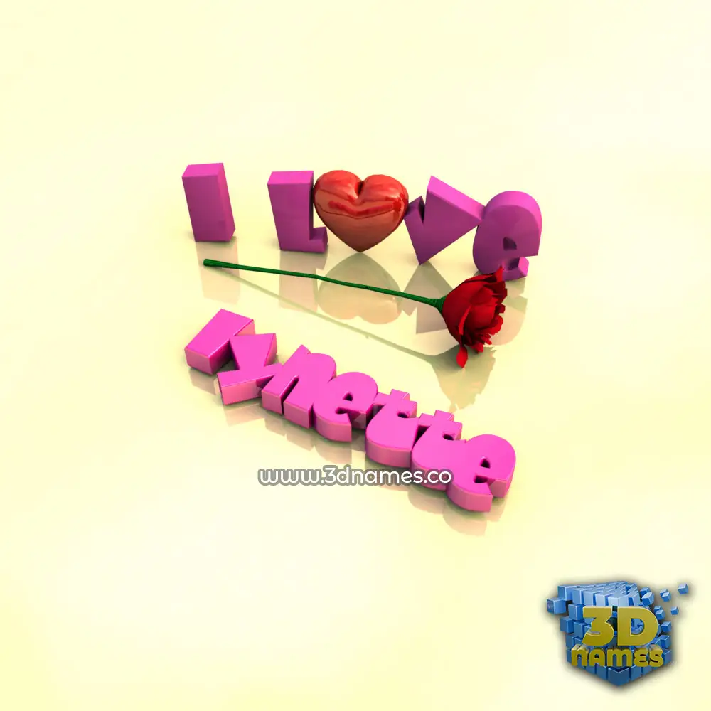 lynette in I Love ??? style - 3D name wallpaper