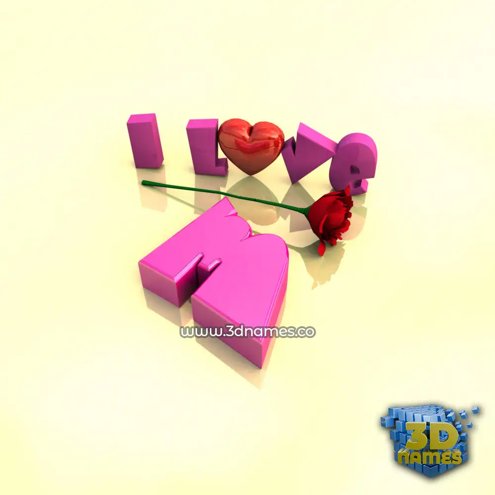 m in I Love ??? style - 3D name wallpaper