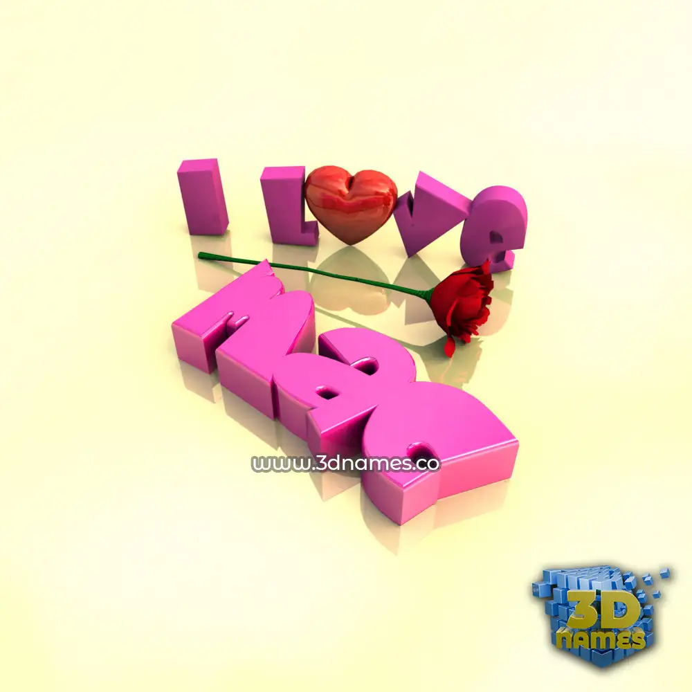 mac in I Love ??? style - 3D name wallpaper