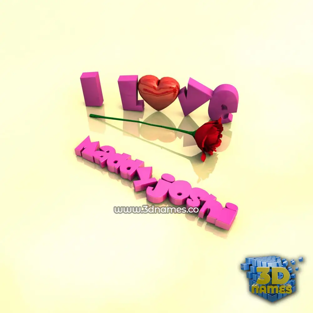 maddyjoshi in I Love ??? style - 3D name wallpaper
