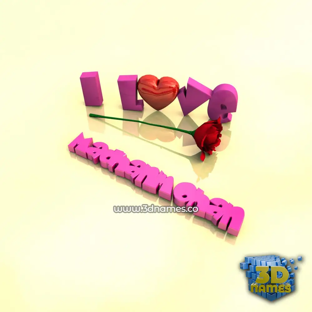 madhanmohan in I Love ??? style - 3D name wallpaper