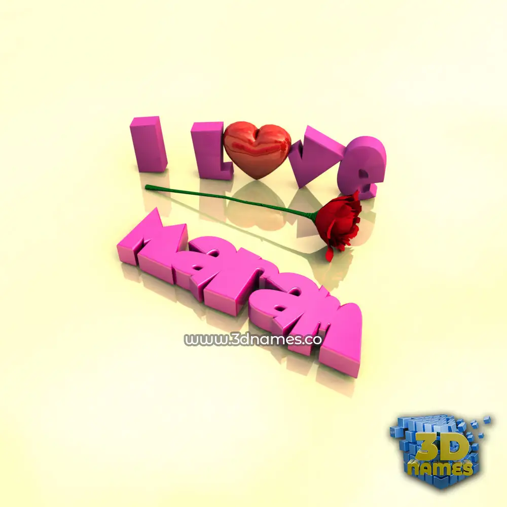 maram in I Love ??? style - 3D name wallpaper