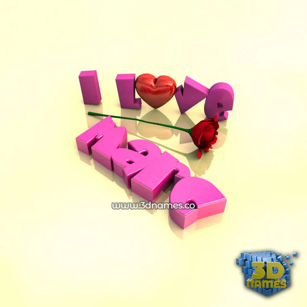 marc in I Love ??? style - 3D name wallpaper