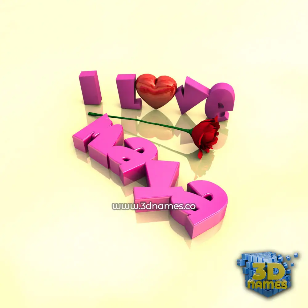 maya in I Love ??? style - 3D name wallpaper