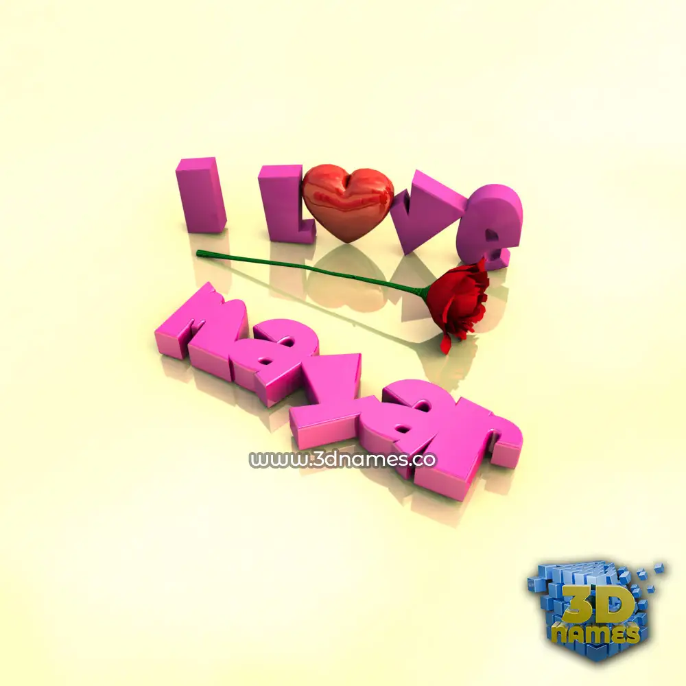 mayar in I Love ??? style - 3D name wallpaper