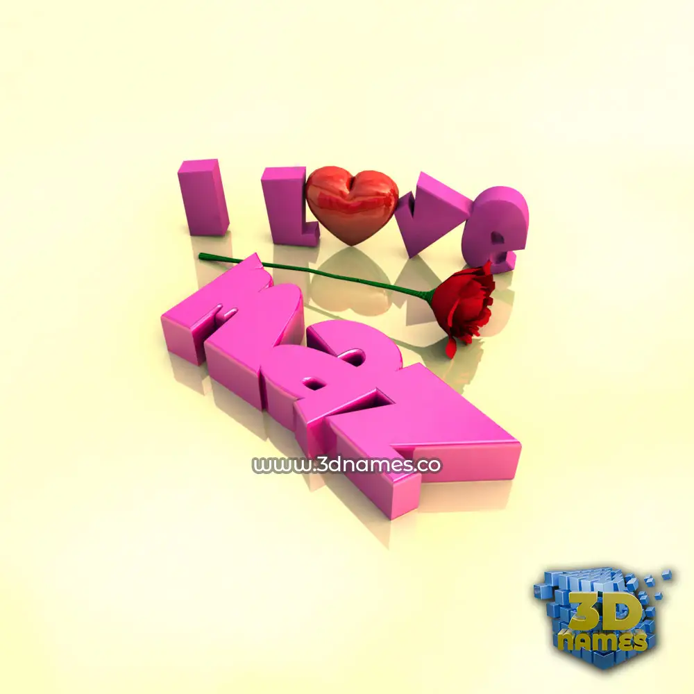 maz in I Love ??? style - 3D name wallpaper