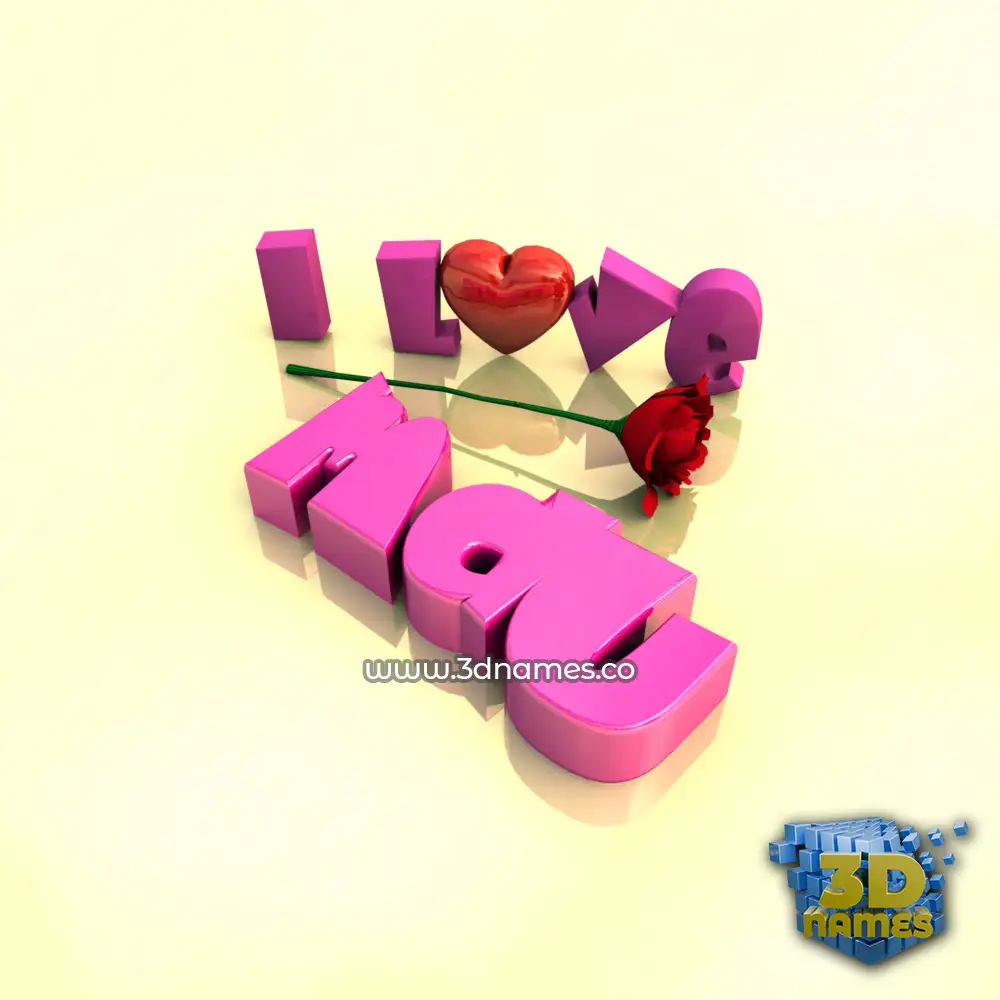 mdu in I Love ??? style - 3D name wallpaper