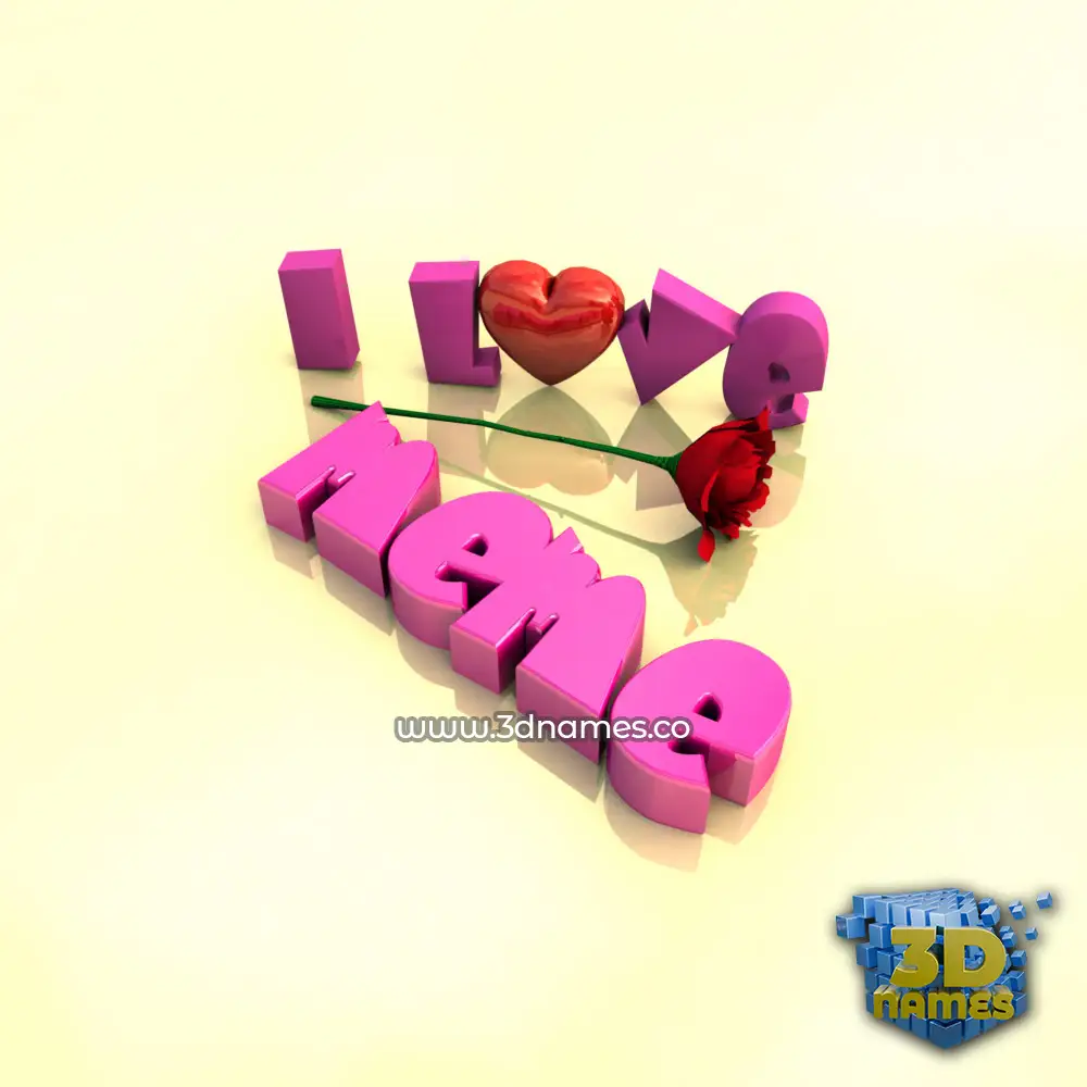 meme in I Love ??? style - 3D name wallpaper