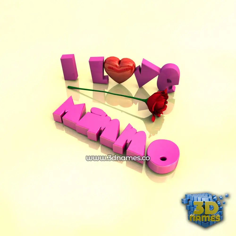 mimmo in I Love ??? style - 3D name wallpaper