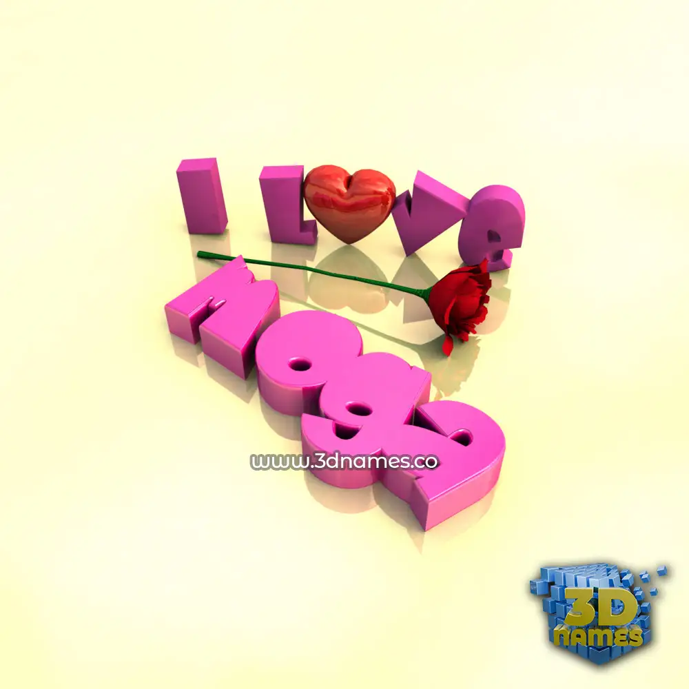 moga in I Love ??? style - 3D name wallpaper