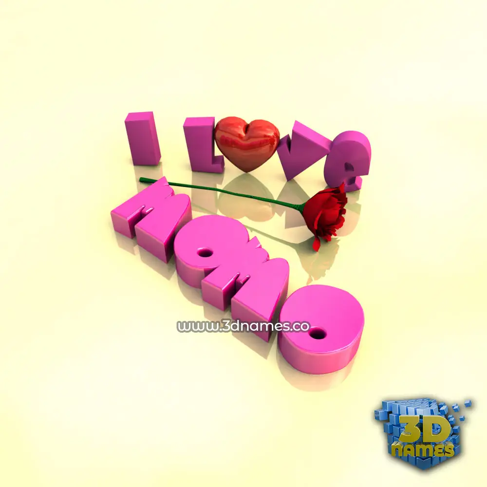 momo in I Love ??? style - 3D name wallpaper