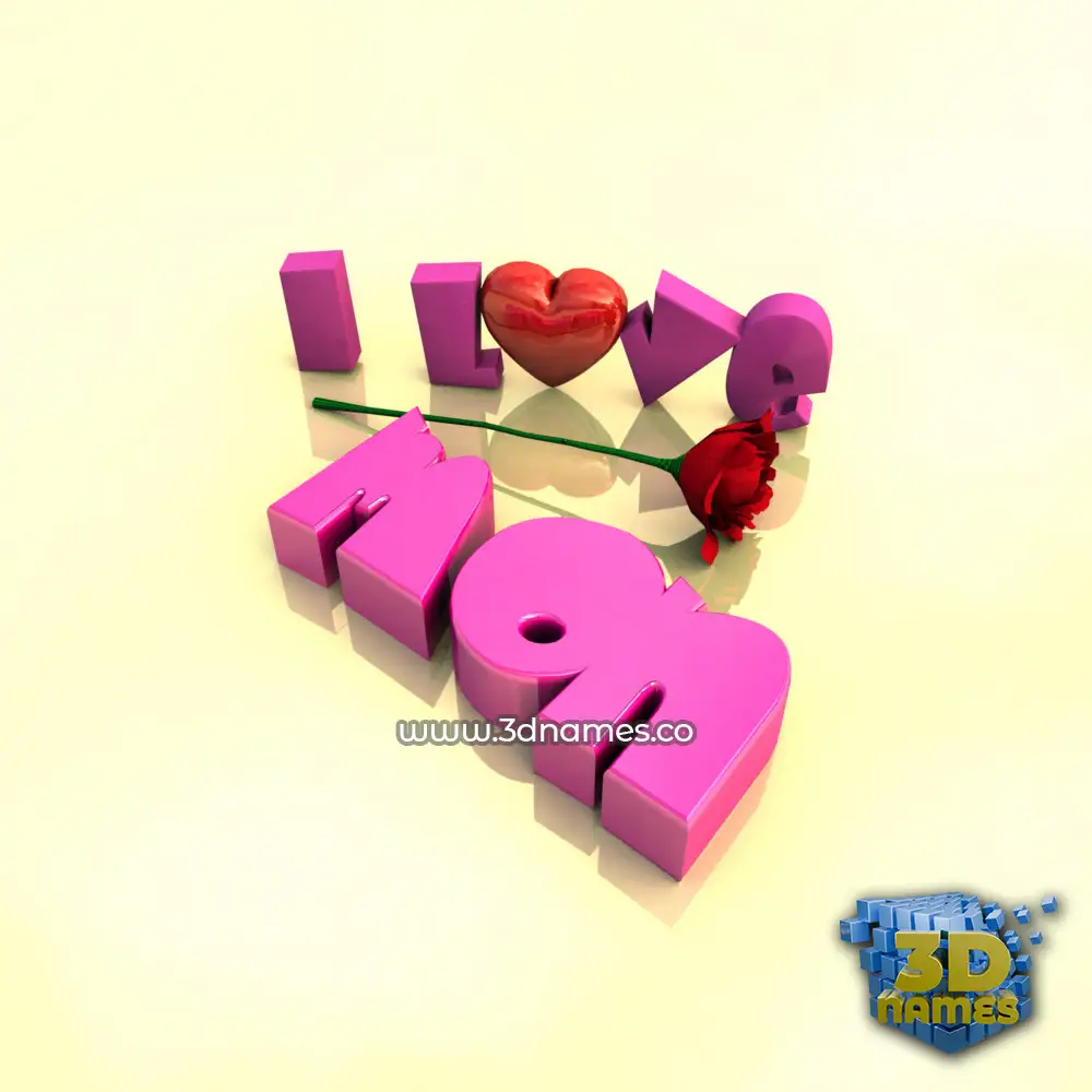 mon in I Love ??? style - 3D name wallpaper