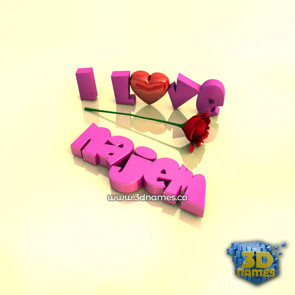najem in I Love ??? style - 3D name wallpaper