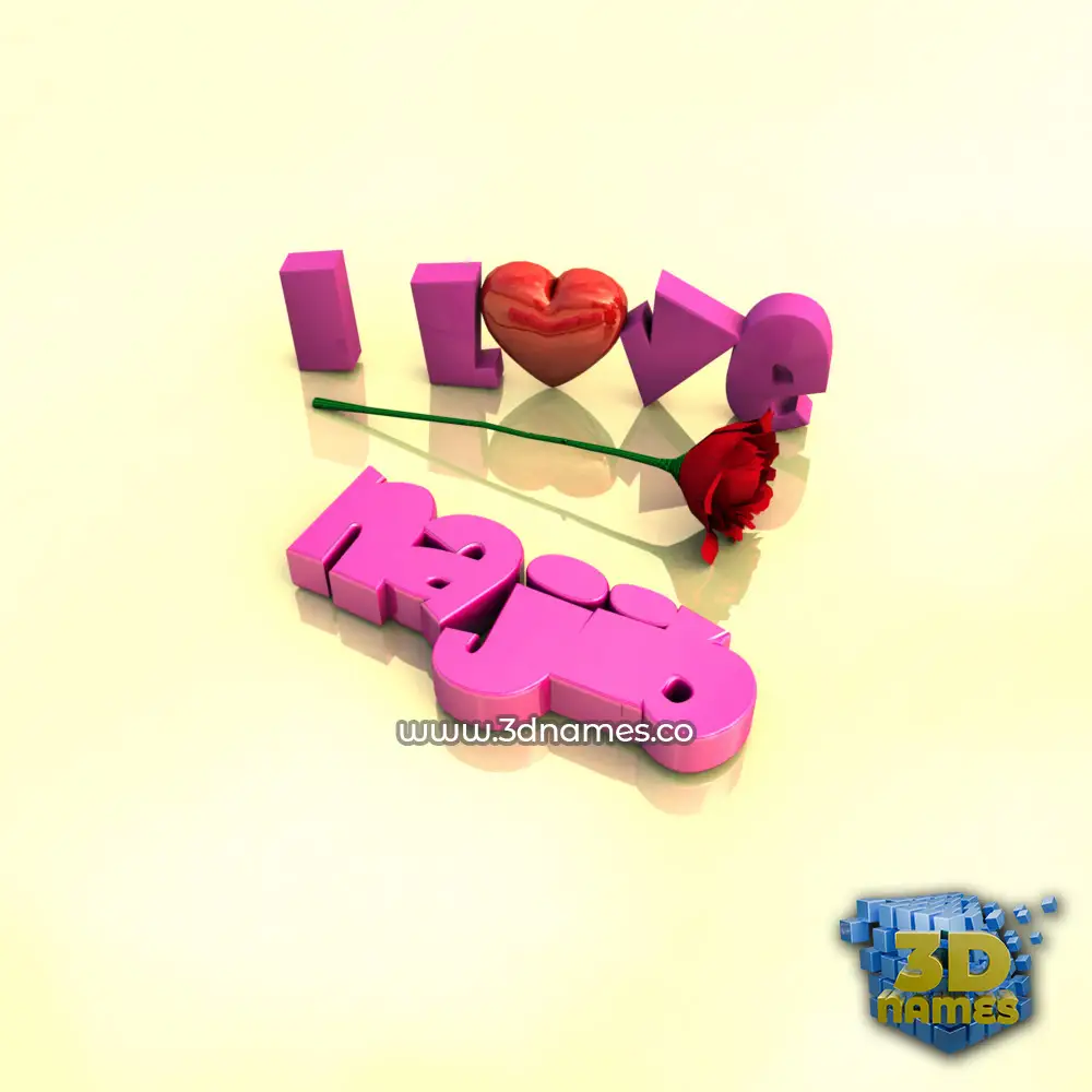 najib in I Love ??? style - 3D name wallpaper
