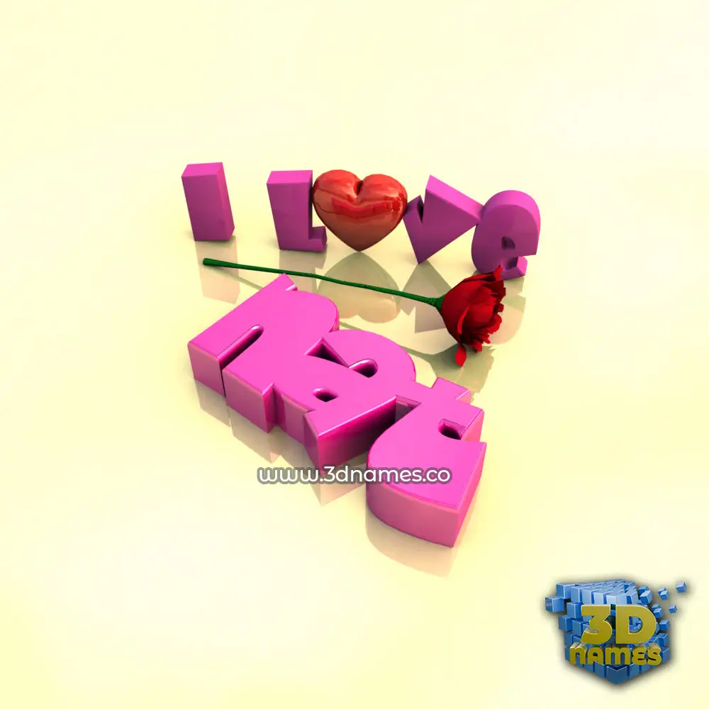 nat in I Love ??? style - 3D name wallpaper