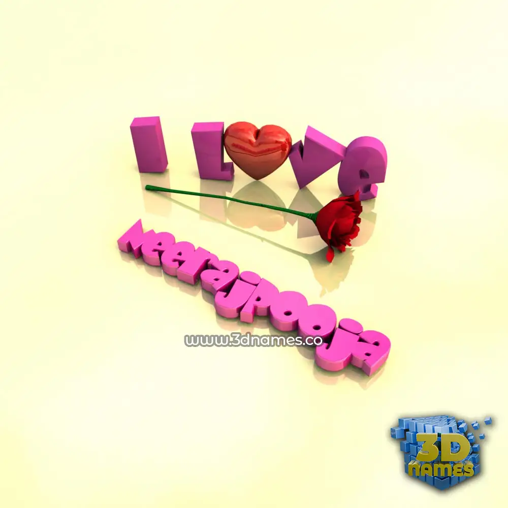 neerajpooja in I Love ??? style - 3D name wallpaper