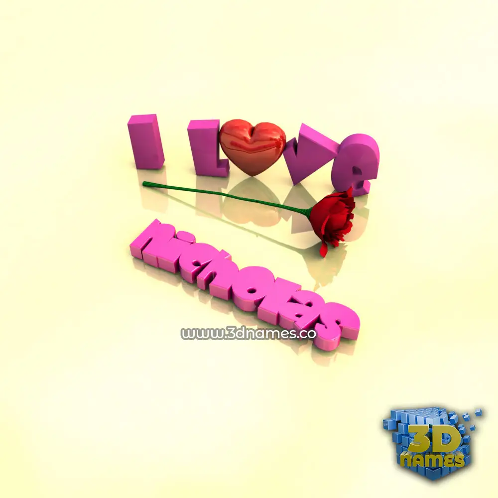 nicholas in I Love ??? style - 3D name wallpaper