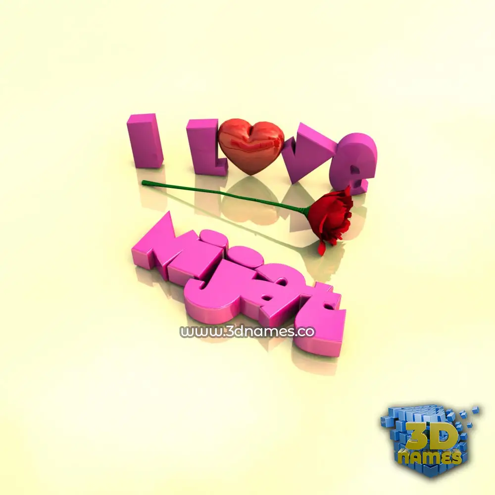 nijat in I Love ??? style - 3D name wallpaper