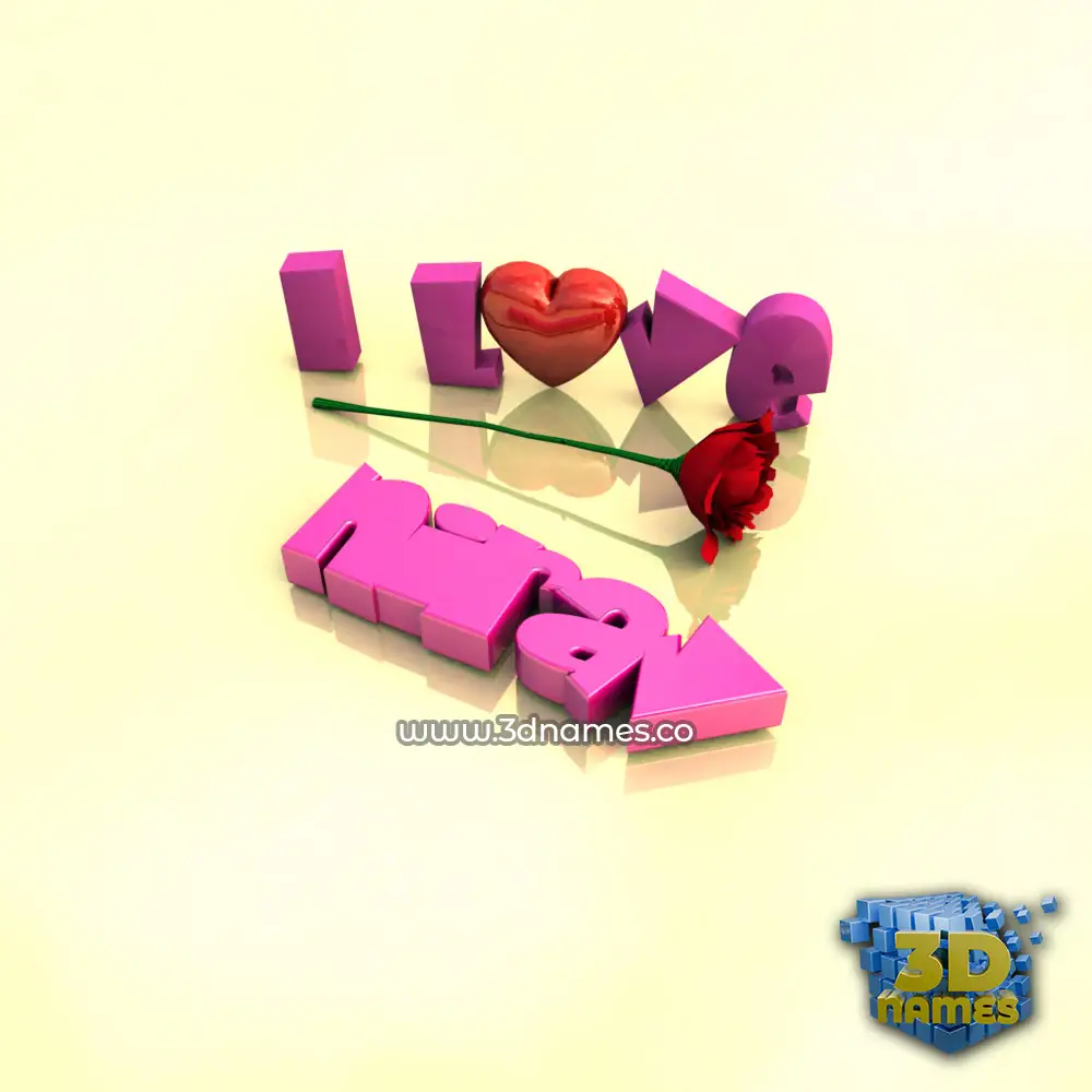 nirav in I Love ??? style - 3D name wallpaper