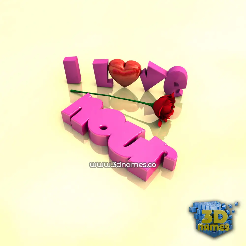 nour in I Love ??? style - 3D name wallpaper